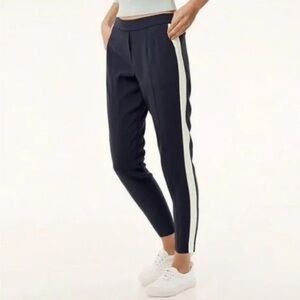 Babaton Aritzia Conan Black White Side Stripe Tuxedo Crepe Ankle Trousers Pants